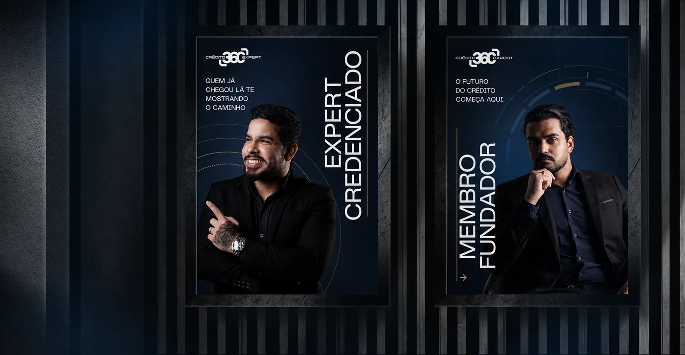 Banners do evento com os selos Expert Credenciado e Membro Fundador